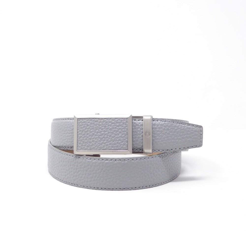 Nexbelt Mens Ratchet Belt Gray Pebbled Leather No Holes Adjustable 34 - Picture 1 of 8